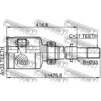 Шрус внутренний правый MR20DE L=480mm 33x27