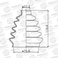 Пыльник шруса B10RS=B10RS=RH внутр. 23.5x80x121